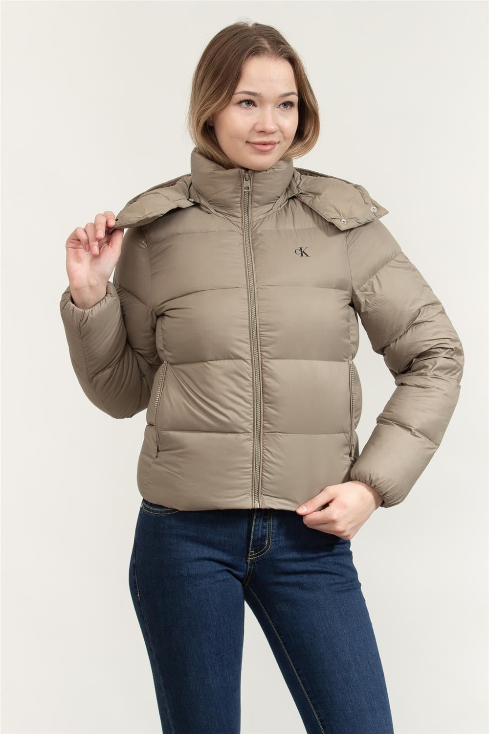 Calvin Klein Kadın Mont Gri