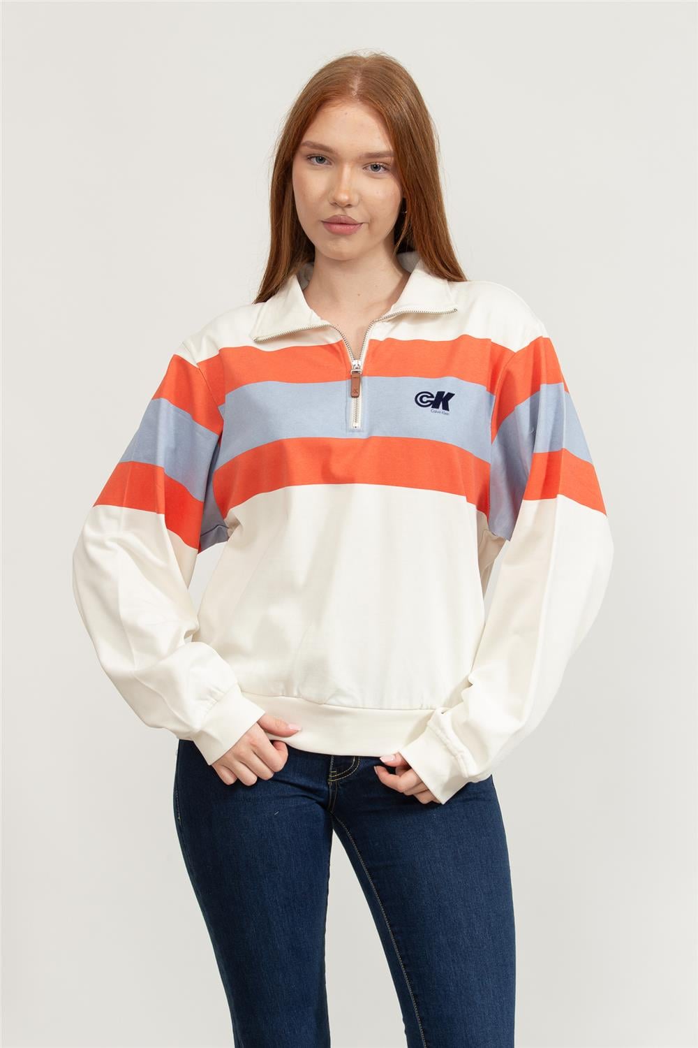Calvin Klein Kadın Fermuarlı Sweatshirt