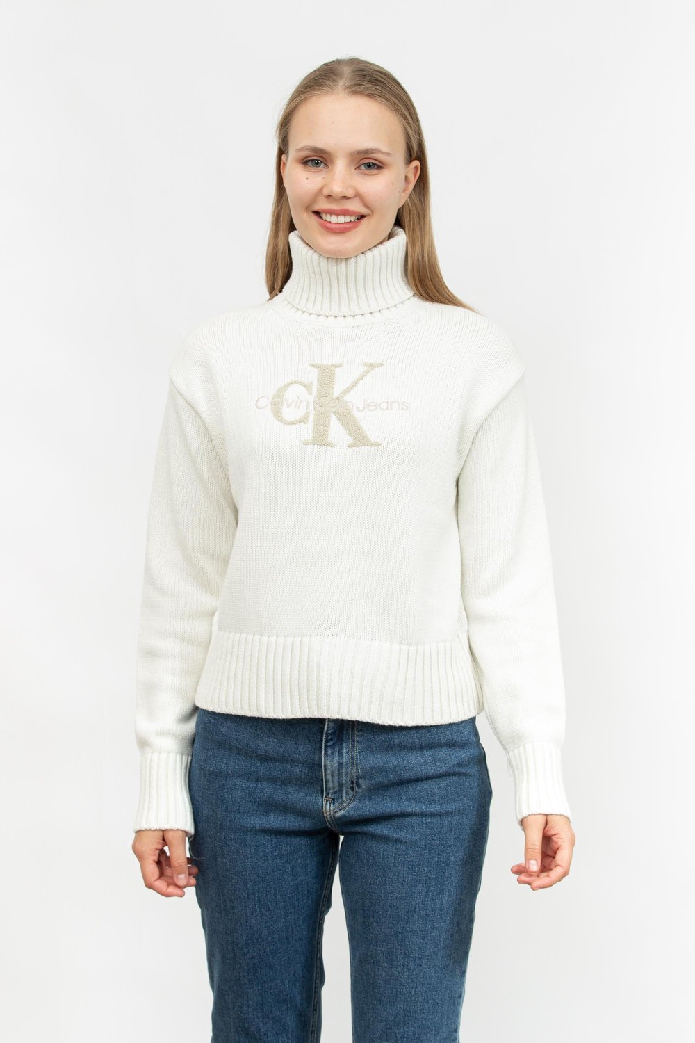 Calvin Klein Kadın Triko Beyaz