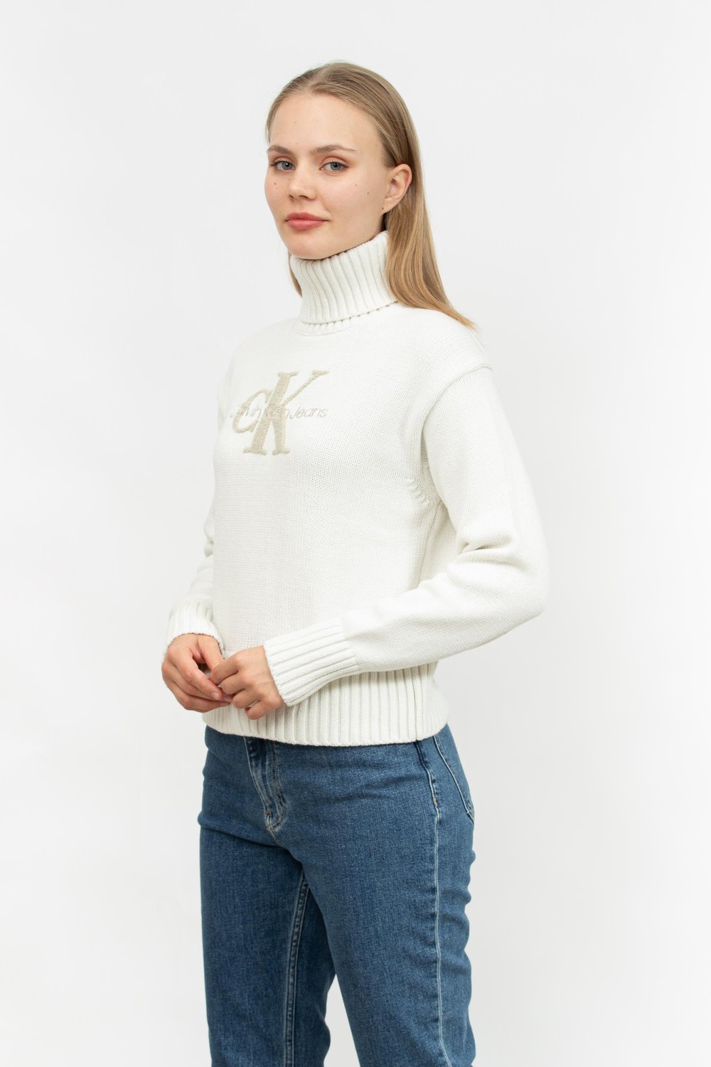 Calvin Klein Kadın Triko Beyaz