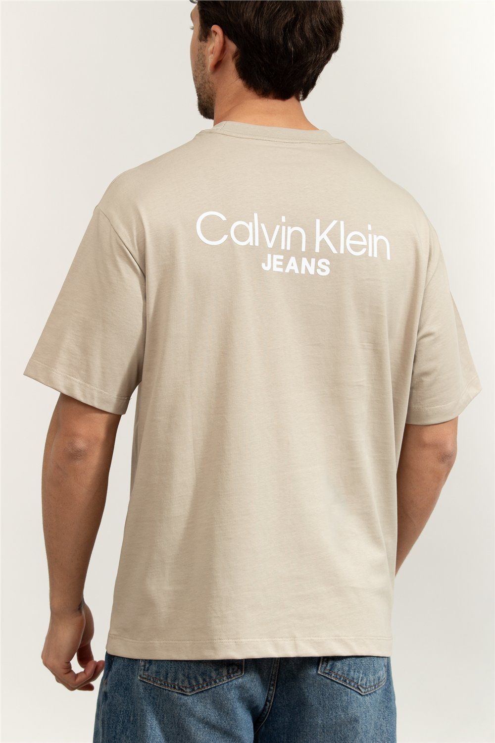Calvin Klein Logo Back Print T-Shirt Erkek Bisiklet Yaka T-Shirt