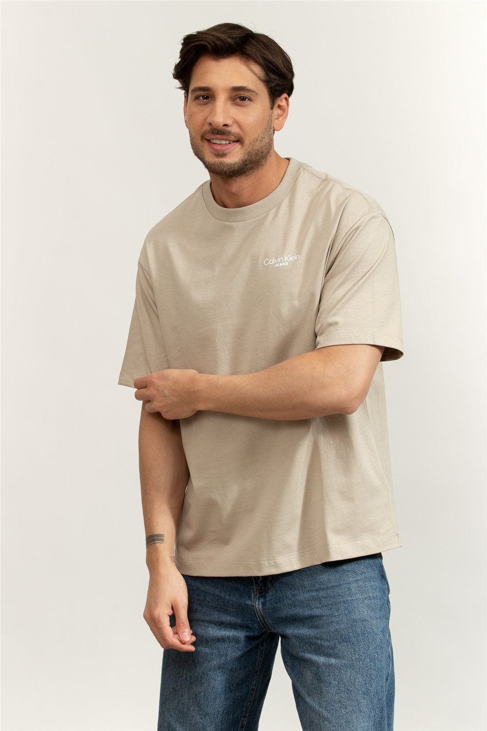 Calvin Klein Logo Back Print T-Shirt Erkek Bisiklet Yaka T-Shirt