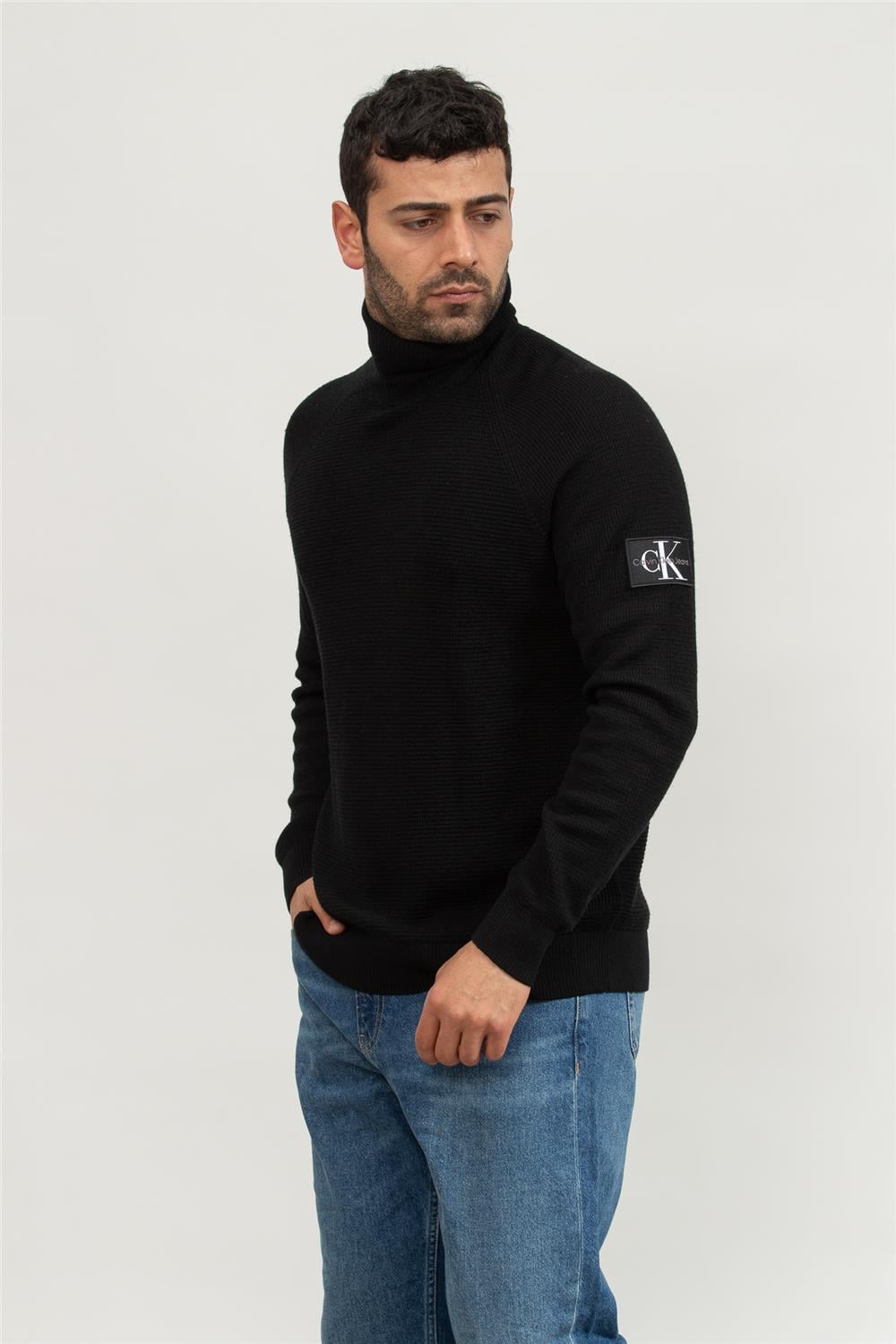 Calvin Klein Logo Erkek Triko Siyah