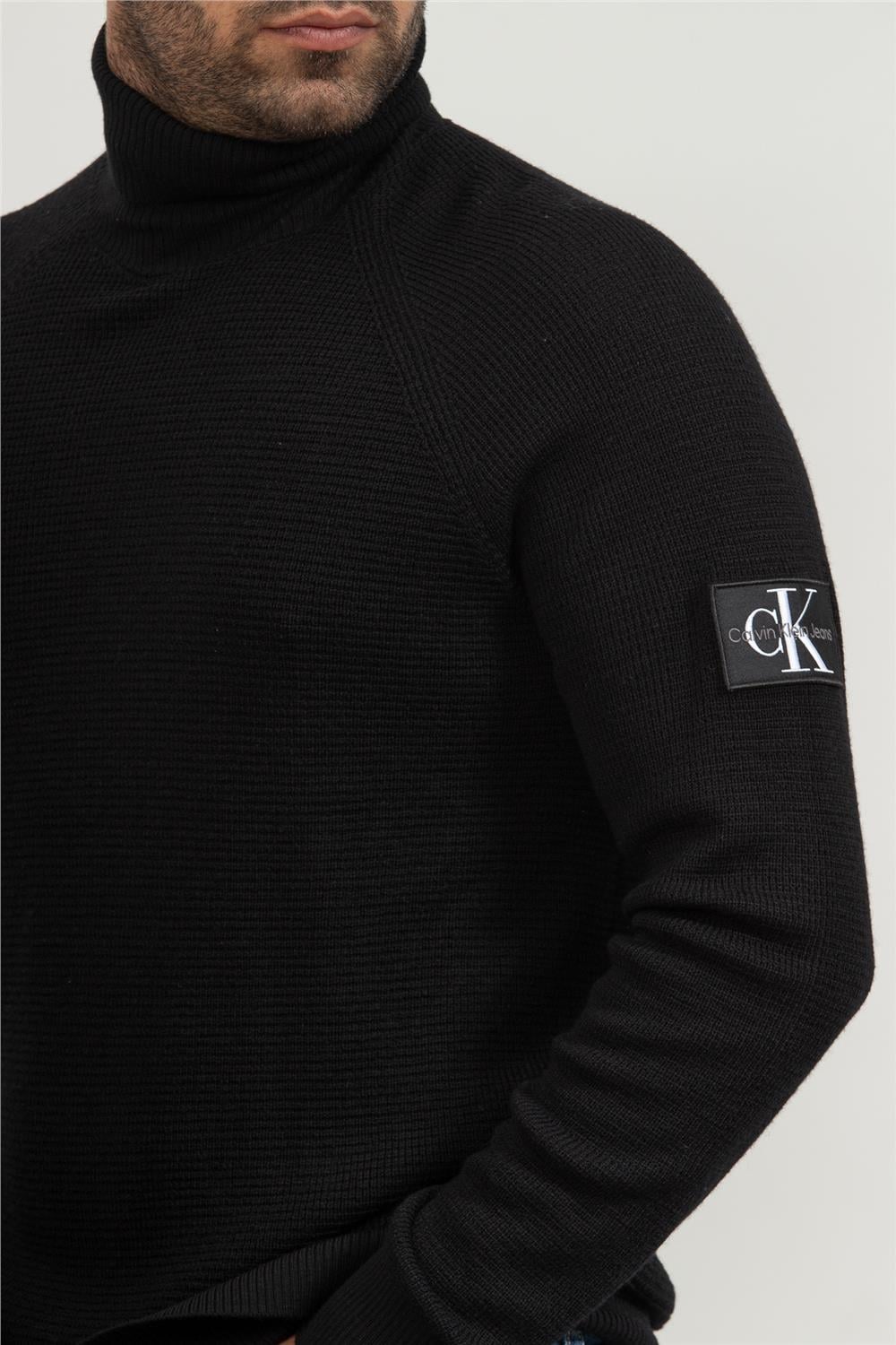 Calvin Klein Logo Erkek Triko Siyah