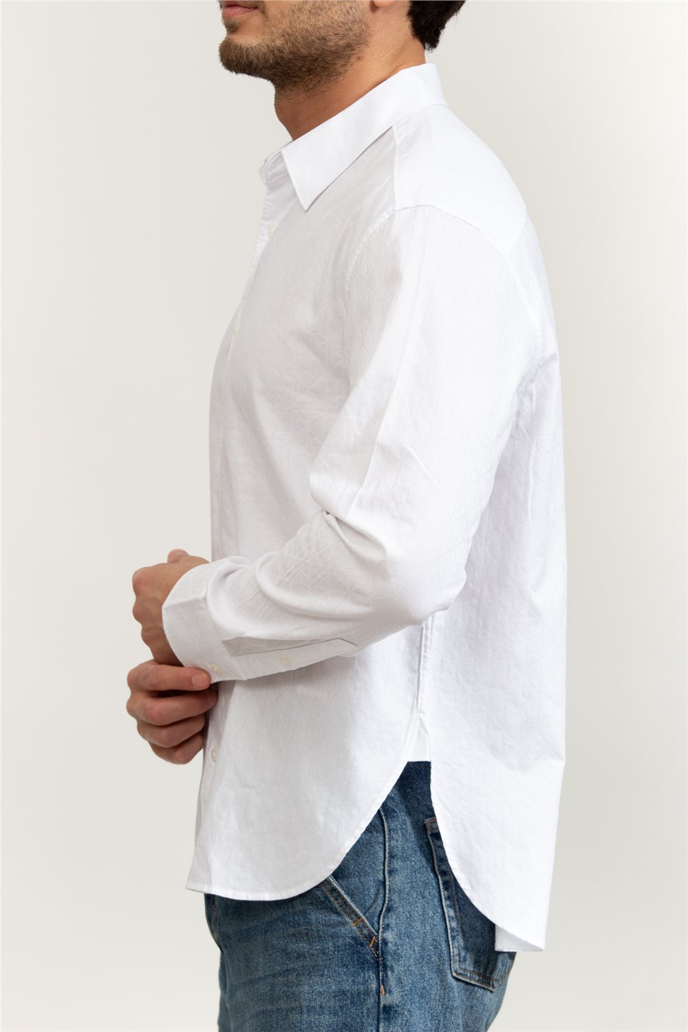 Calvin Klein LS Aop Jacquard Easy Shirt Erkek Gömlek