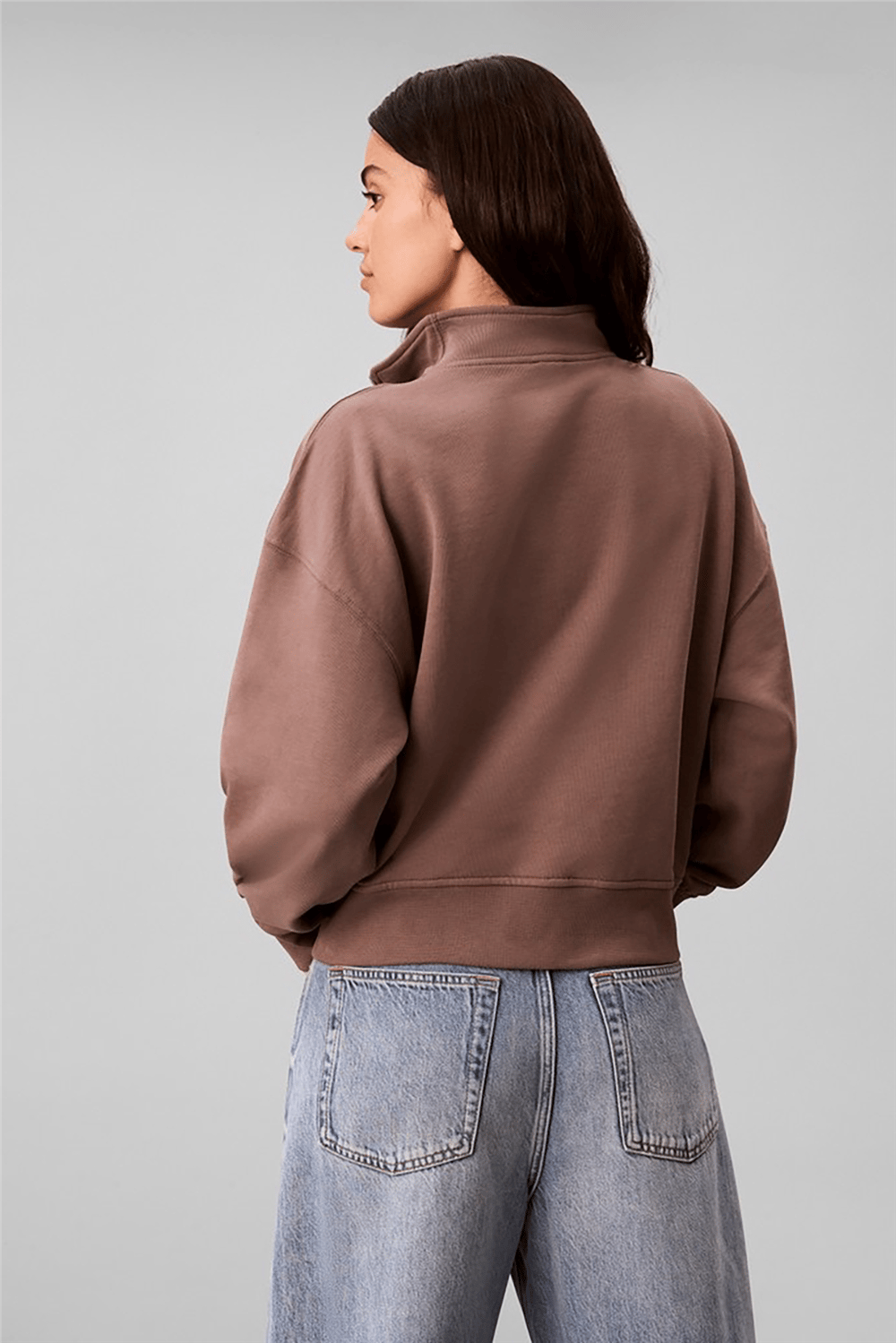 Calvin Klein Ls French Terry Standard Logo To Kadın Fermuarlı Sweatshirt