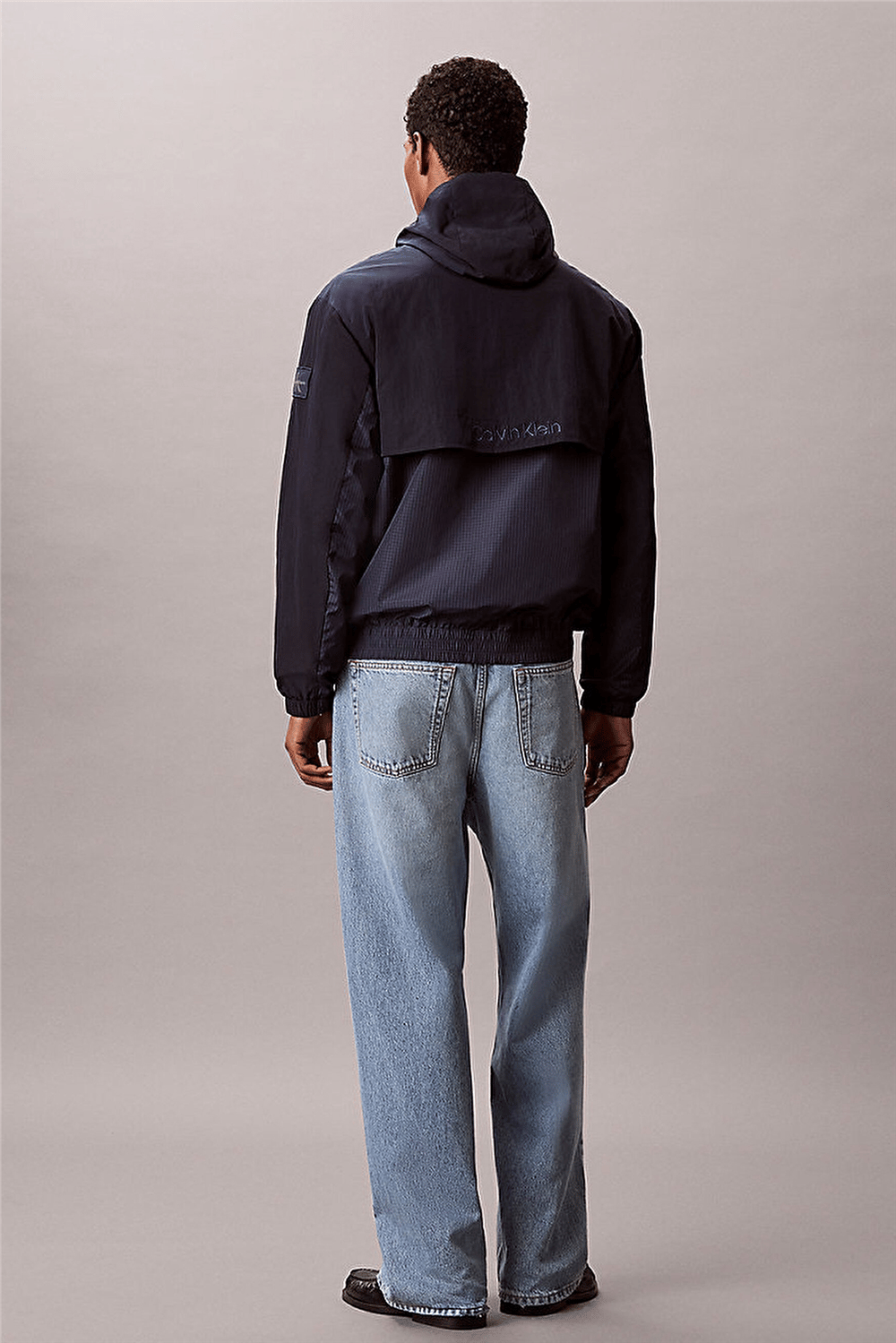 Calvin Klein Ls Ltwt Nylon Mixed Media Windbr Erkek Rüzgarlık Lacivert
