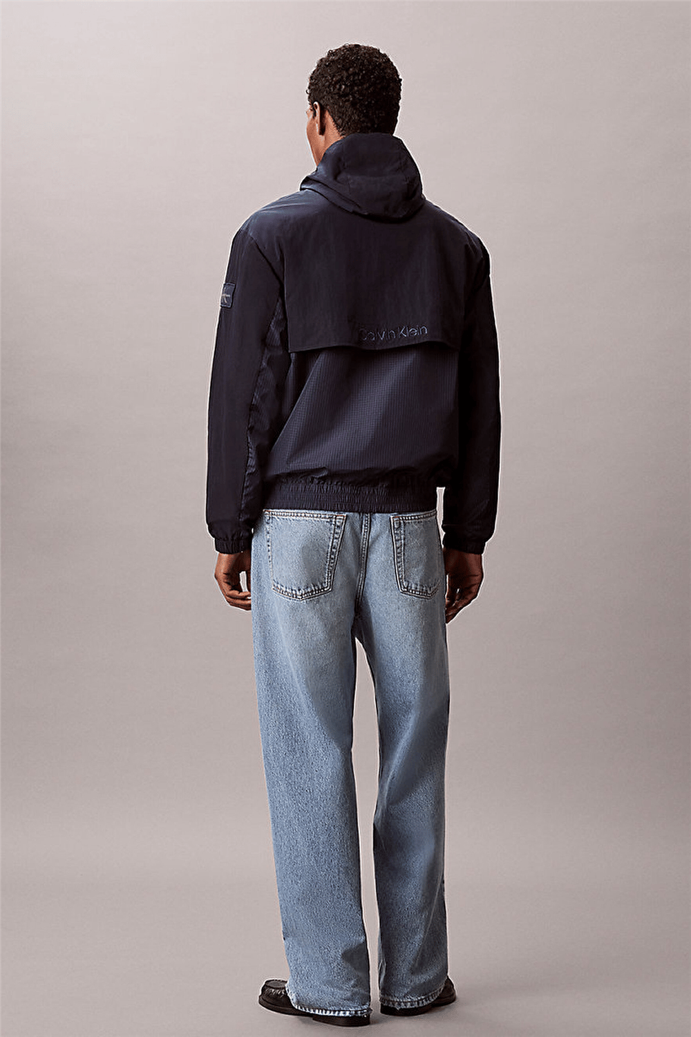 Calvin Klein Ls Ltwt Nylon Mixed Media Windbr Erkek Rüzgarlık Lacivert