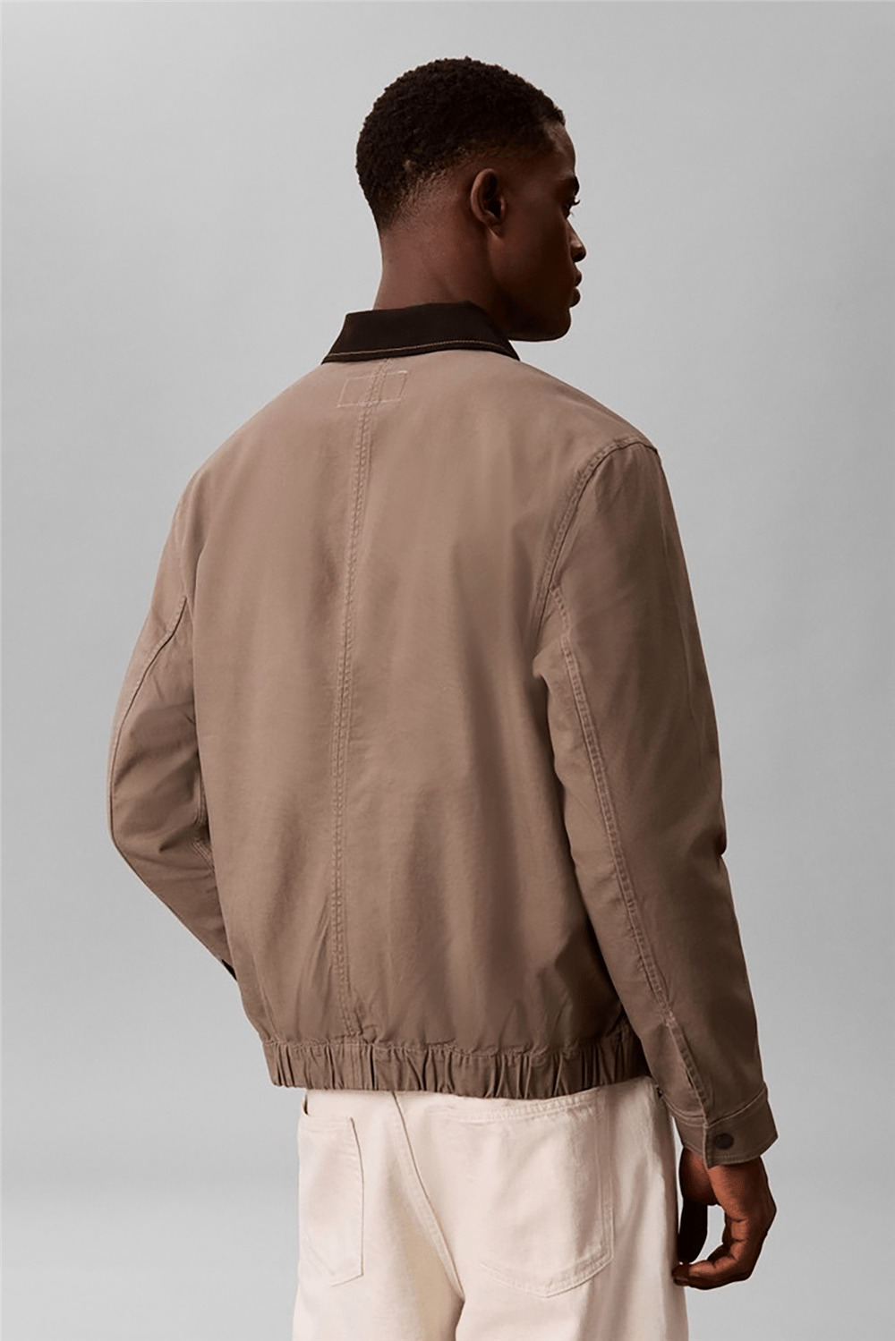 Calvin Klein Ls Matty Canvas Contrast Collar Erkek Mont Gri