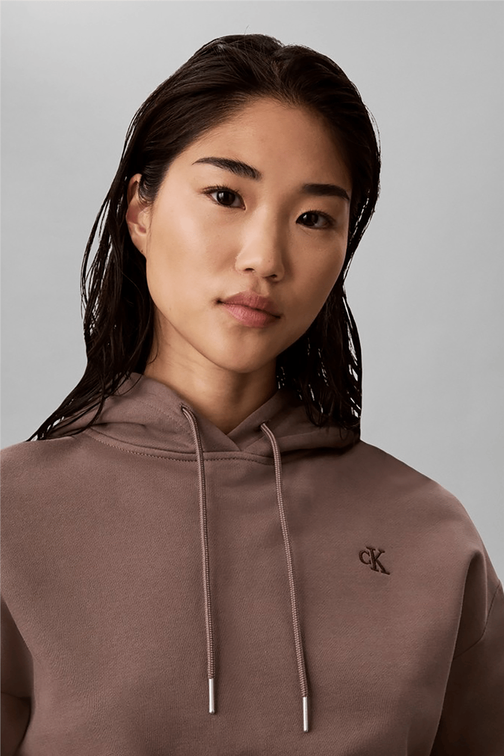 Calvin Klein Ls Monogram Terry Po Hood Kadın Kapüşonlu Sweatshirt