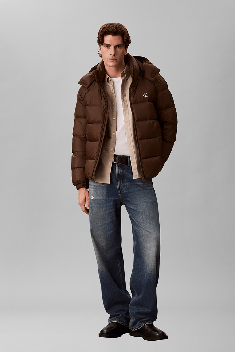 Calvin Klein Ls Nyln Zp Off Hod Down Pufr Jkt Erkek Şişme Mont