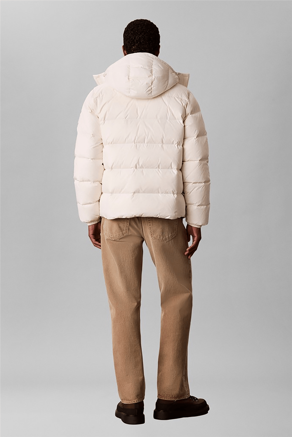Calvin Klein Ls Nyln Zp Off Hod Down Pufr Jkt Erkek Şişme Mont Beyaz