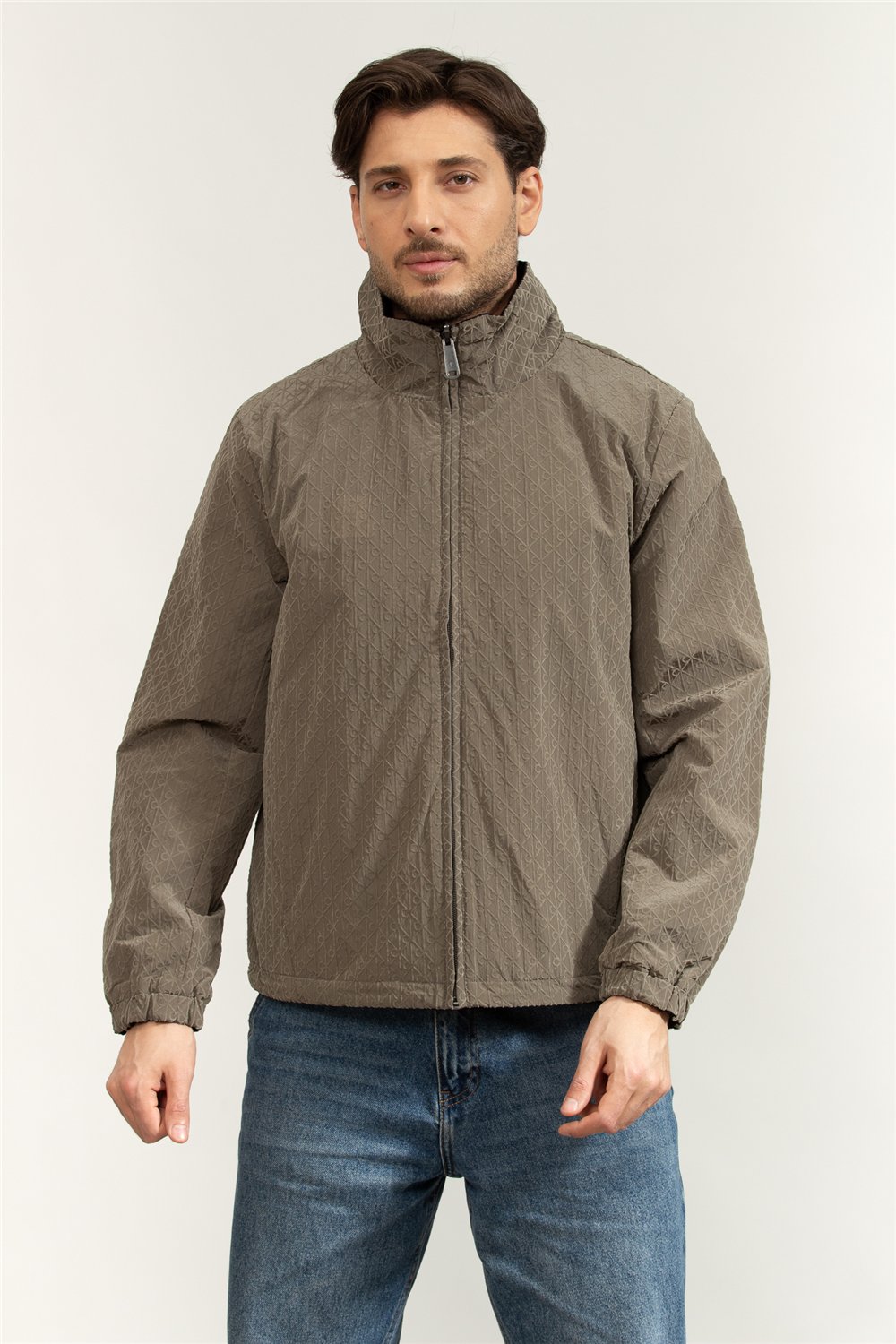 Calvin Klein LS Nylon Aop Unfilled Reversible Erkek Mont