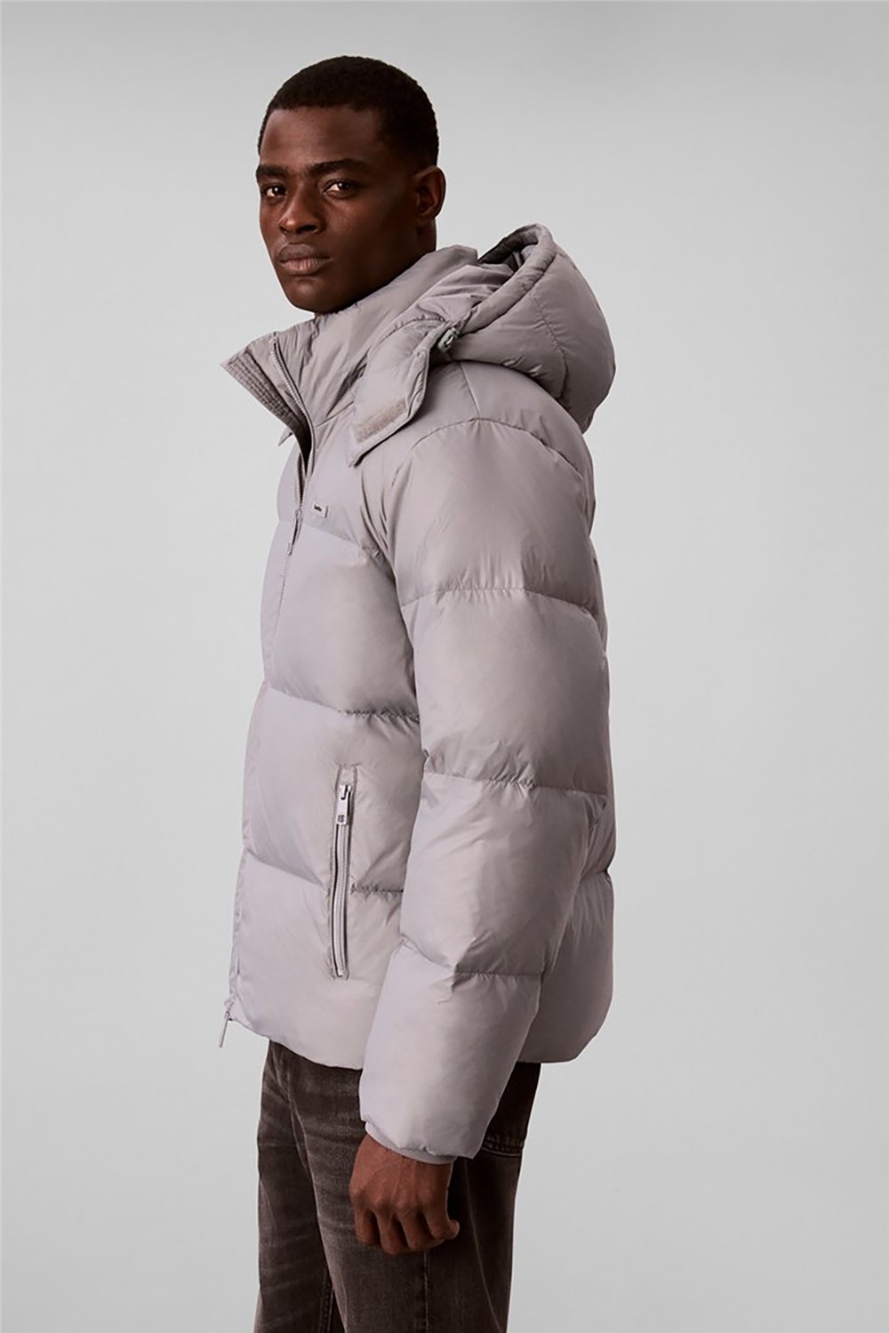 Calvin Klein Ls Nylon Detachable Hood Down Pu Erkek Mont