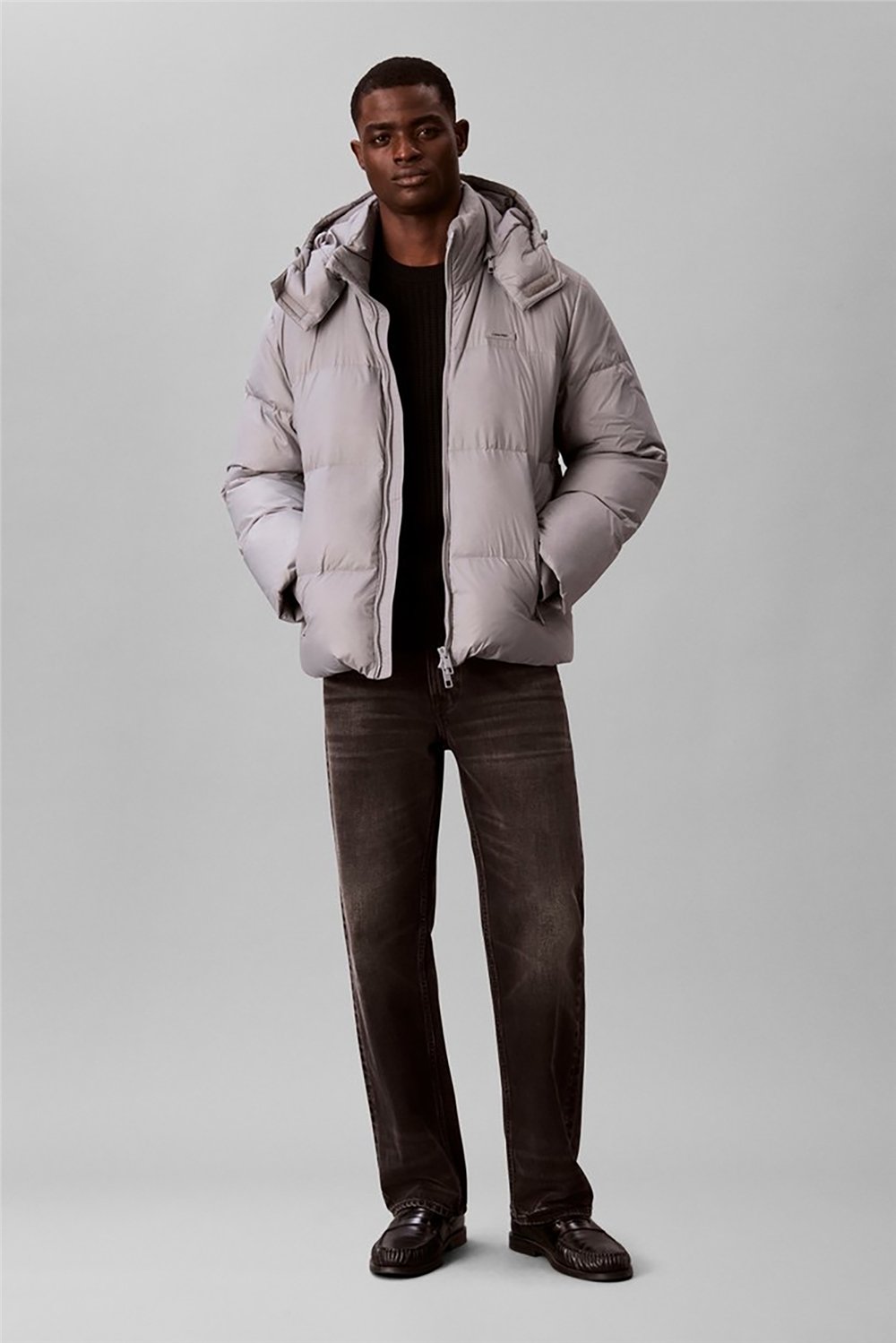 Calvin Klein Ls Nylon Detachable Hood Down Pu Erkek Mont