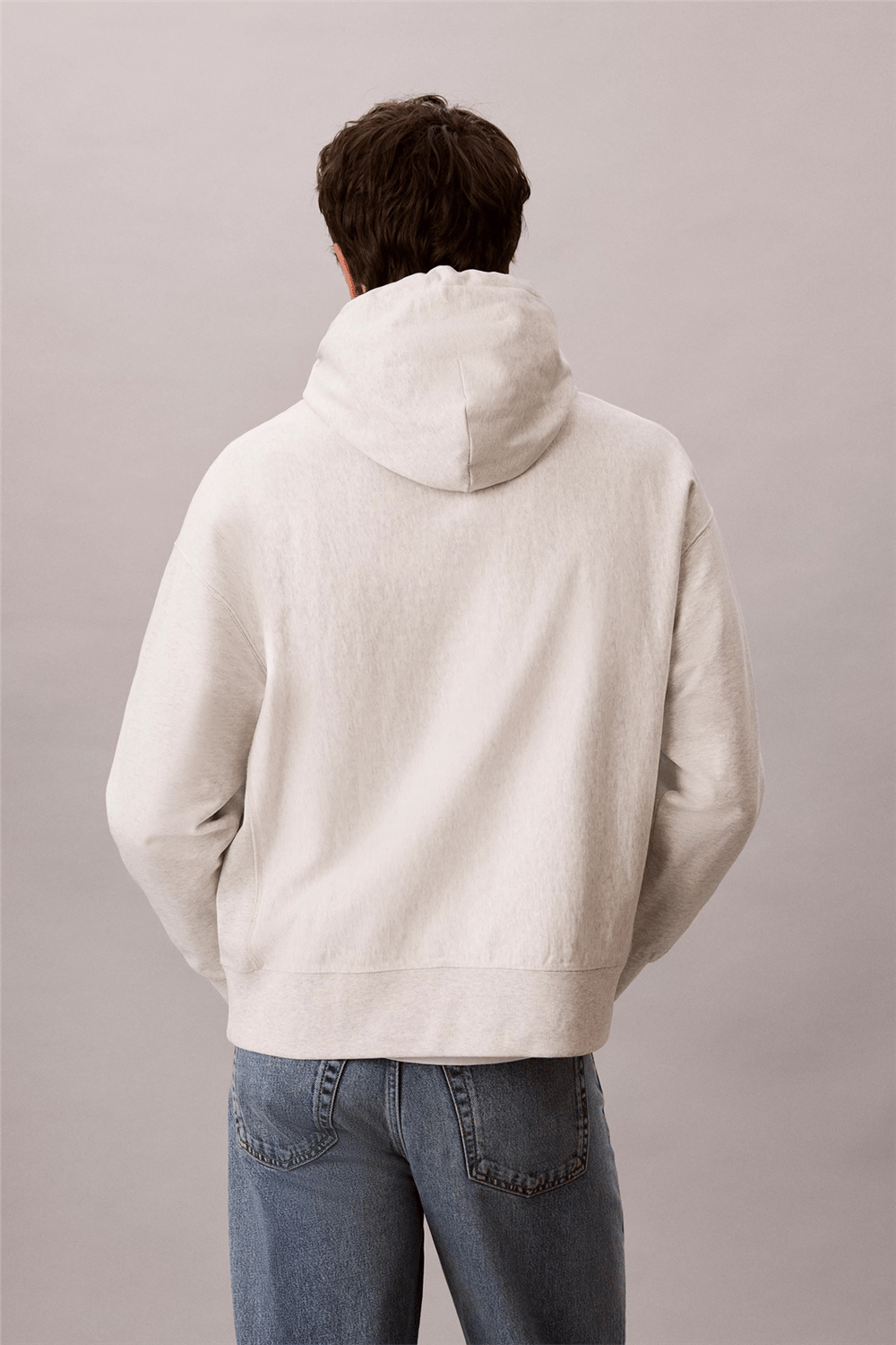 Calvin Klein Ls Premium Terry Graphic Hoodie Erkek Kapüşonlu Sweatshirt Beyaz