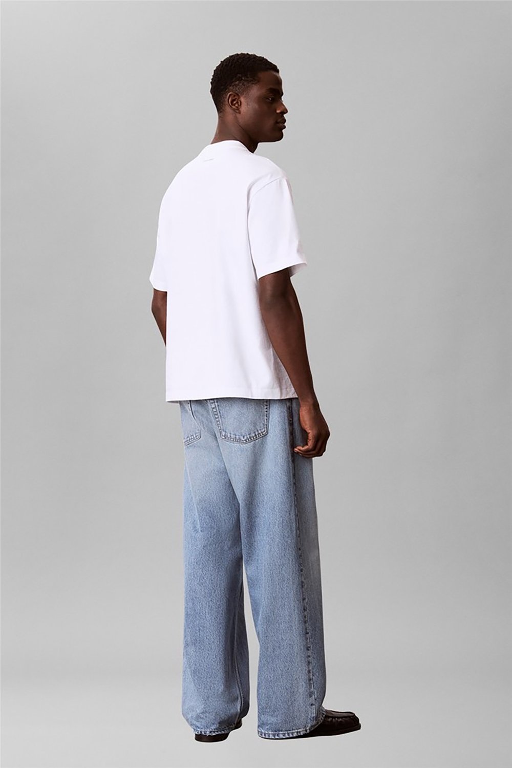 Calvin Klein Ls Rlxd Cotton Crewnk Swtr 7Gg Erkek Triko Beyaz