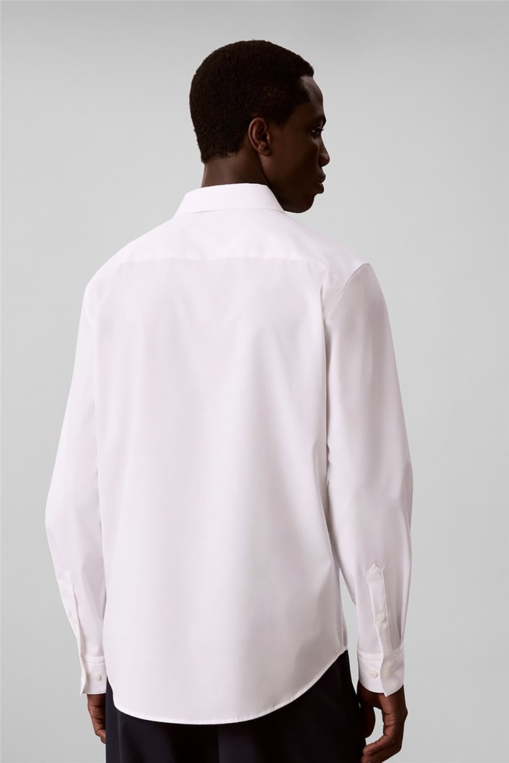 Calvin Klein Ls Sld Supima Str Classic Shirt Erkek Gömlek Beyaz