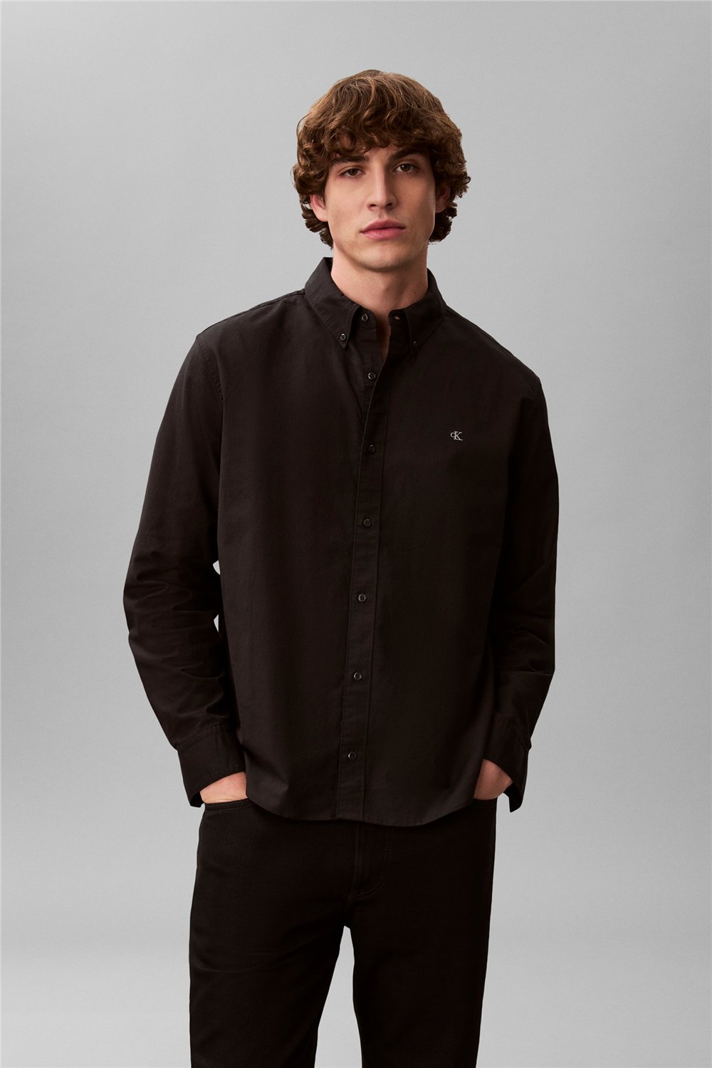 Calvin Klein LS Solid Oxford Classic Shirt Erkek Gömlek