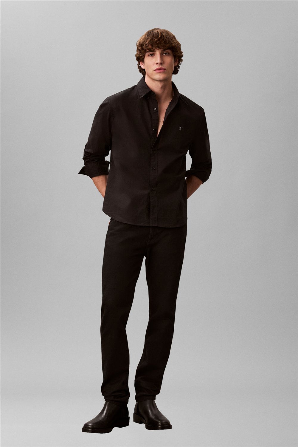 Calvin Klein LS Solid Oxford Classic Shirt Erkek Gömlek