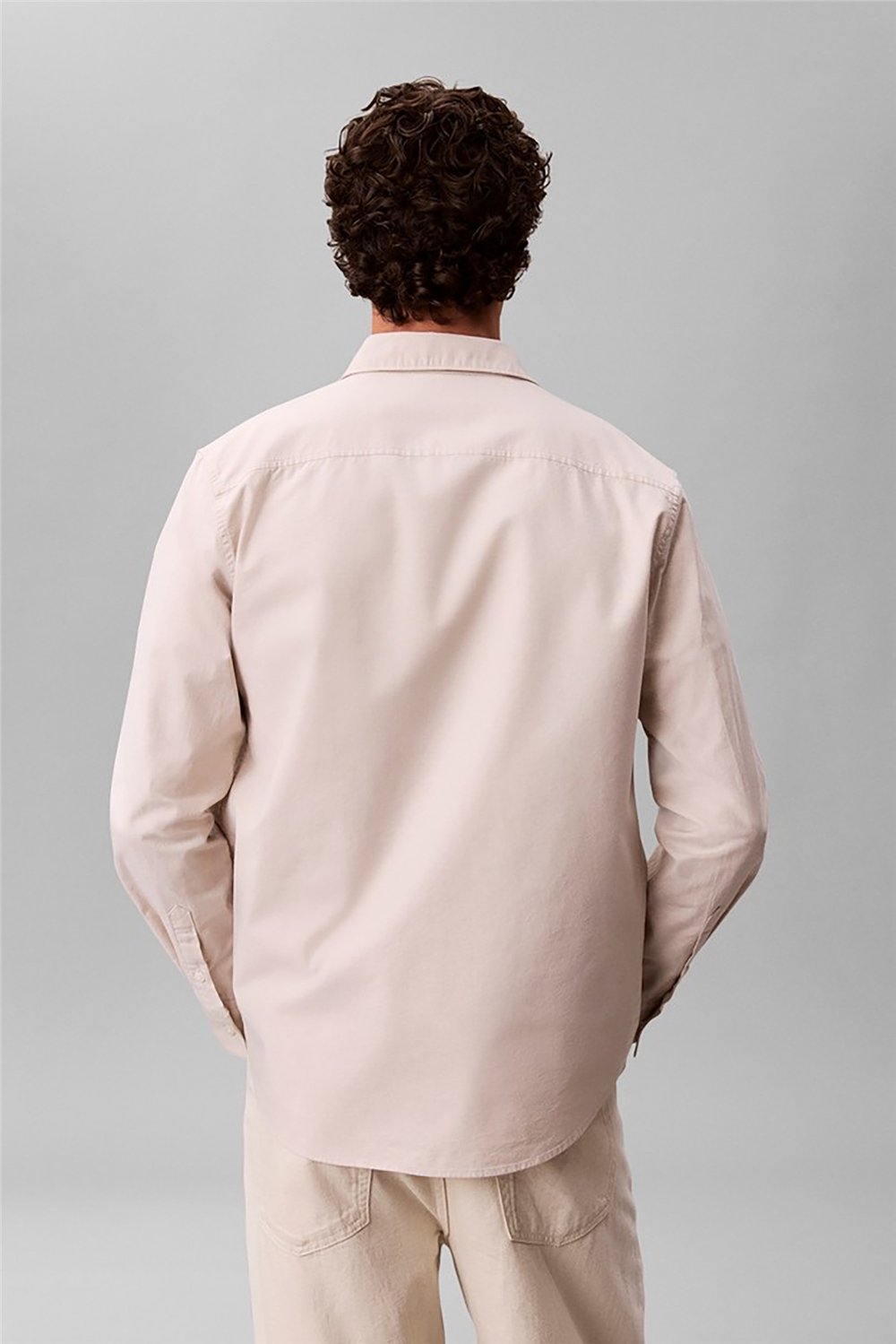 Calvin Klein LS Solid Oxford Classic Shirt Erkek Gömlek Beyaz
