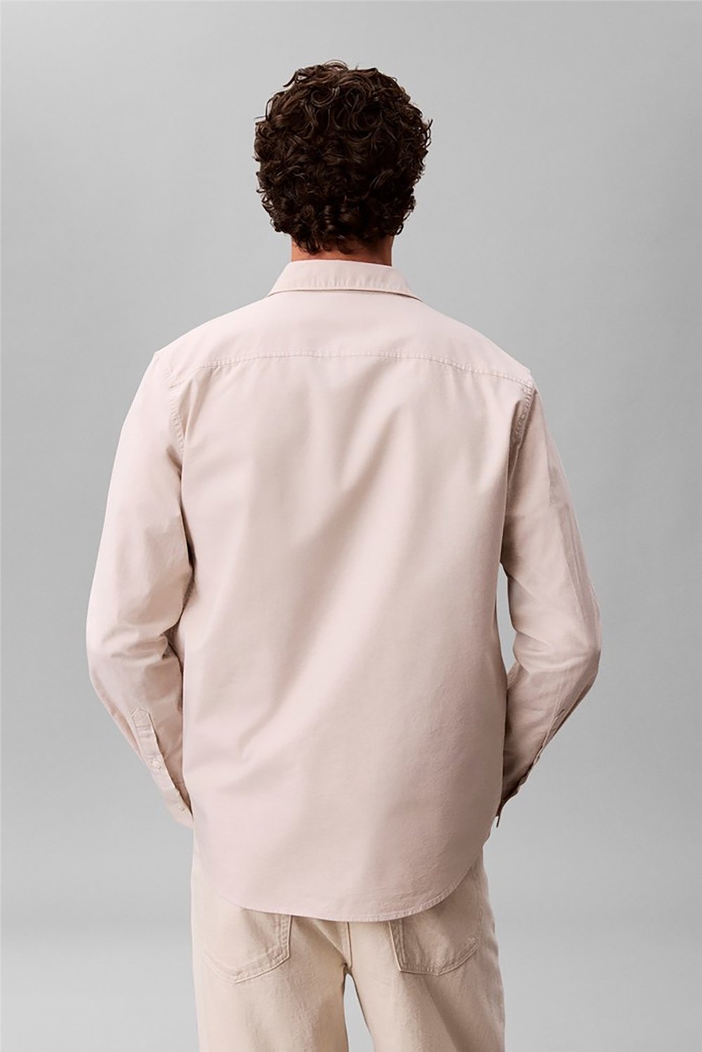 Calvin Klein LS Solid Oxford Classic Shirt Erkek Gömlek Beyaz