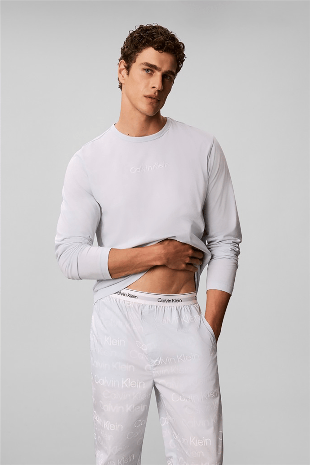 Calvin Klein Ls Tee Pant Set Erkek Pijama Takımı