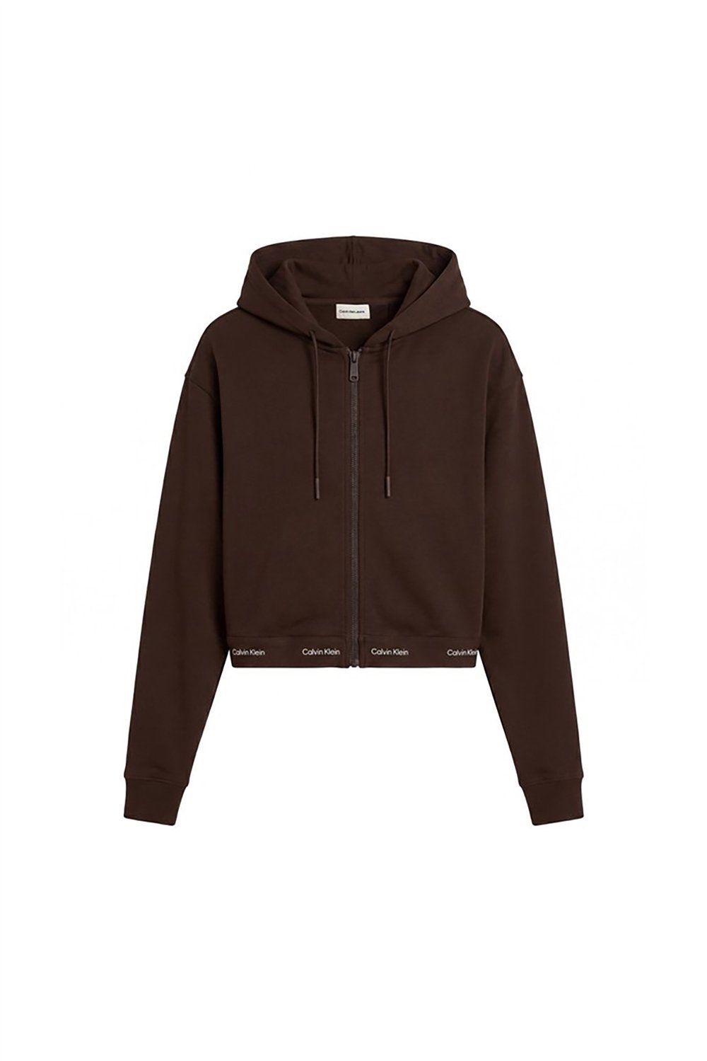 Calvin Klein Ls Terry Logo Waist Cropped Fz H Kadın Bisiklet Yaka Sweatshirt