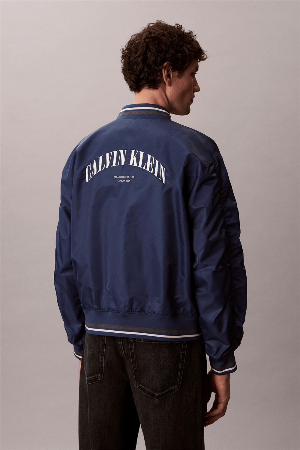 Calvin Klein Ls Unfilled Nylon Ti Erkek Mont Mavi