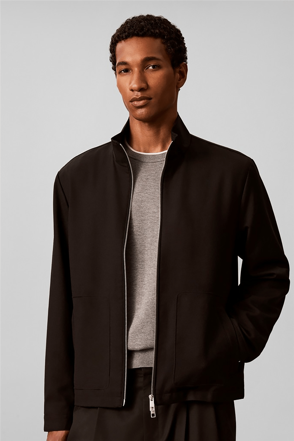 Calvin Klein Ls Wool Blend Zip Jkt Erkek Mont Siyah