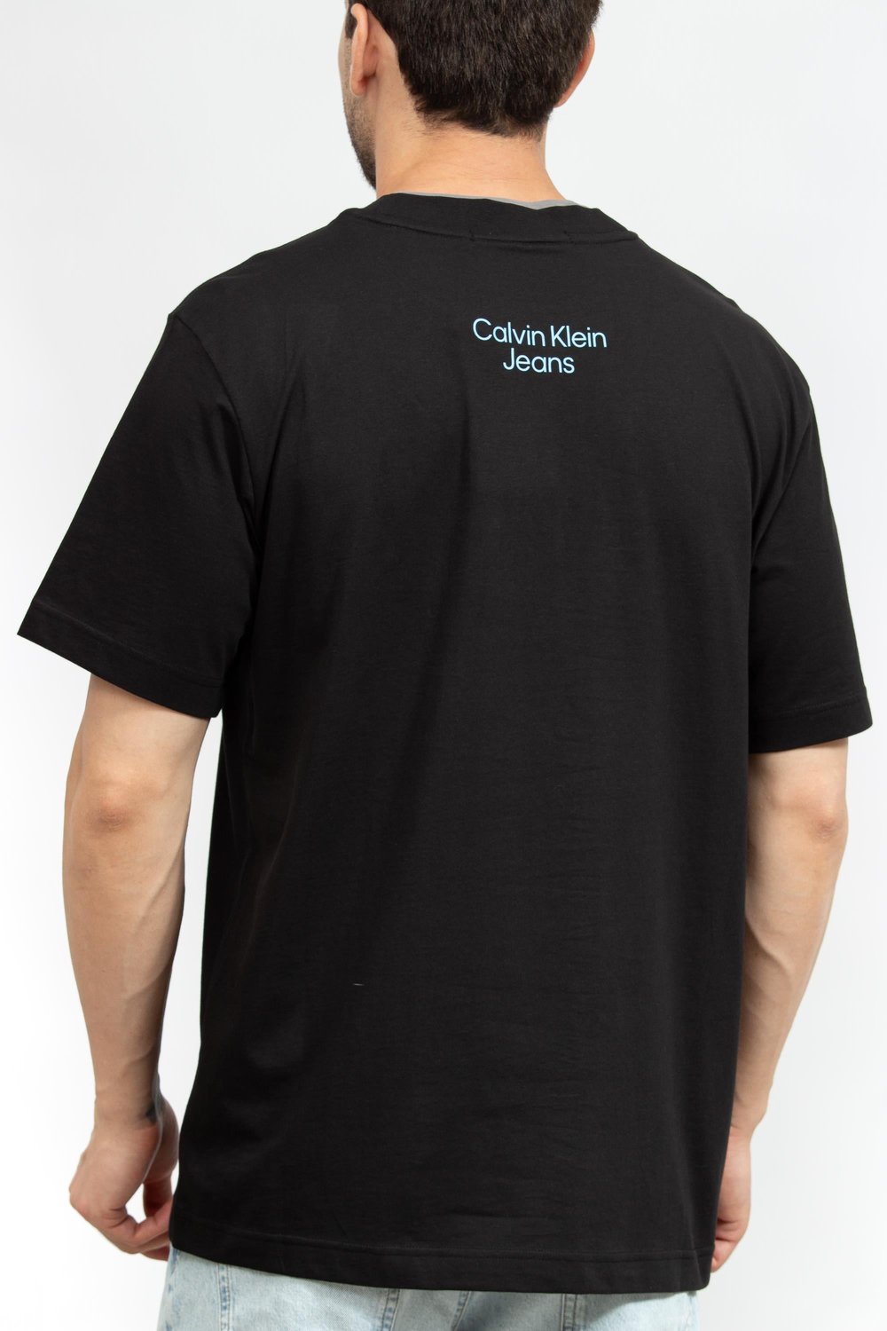 Calvin Klein Meta Monogram Erkek Bisiklet Yaka T-Shirt Siyah