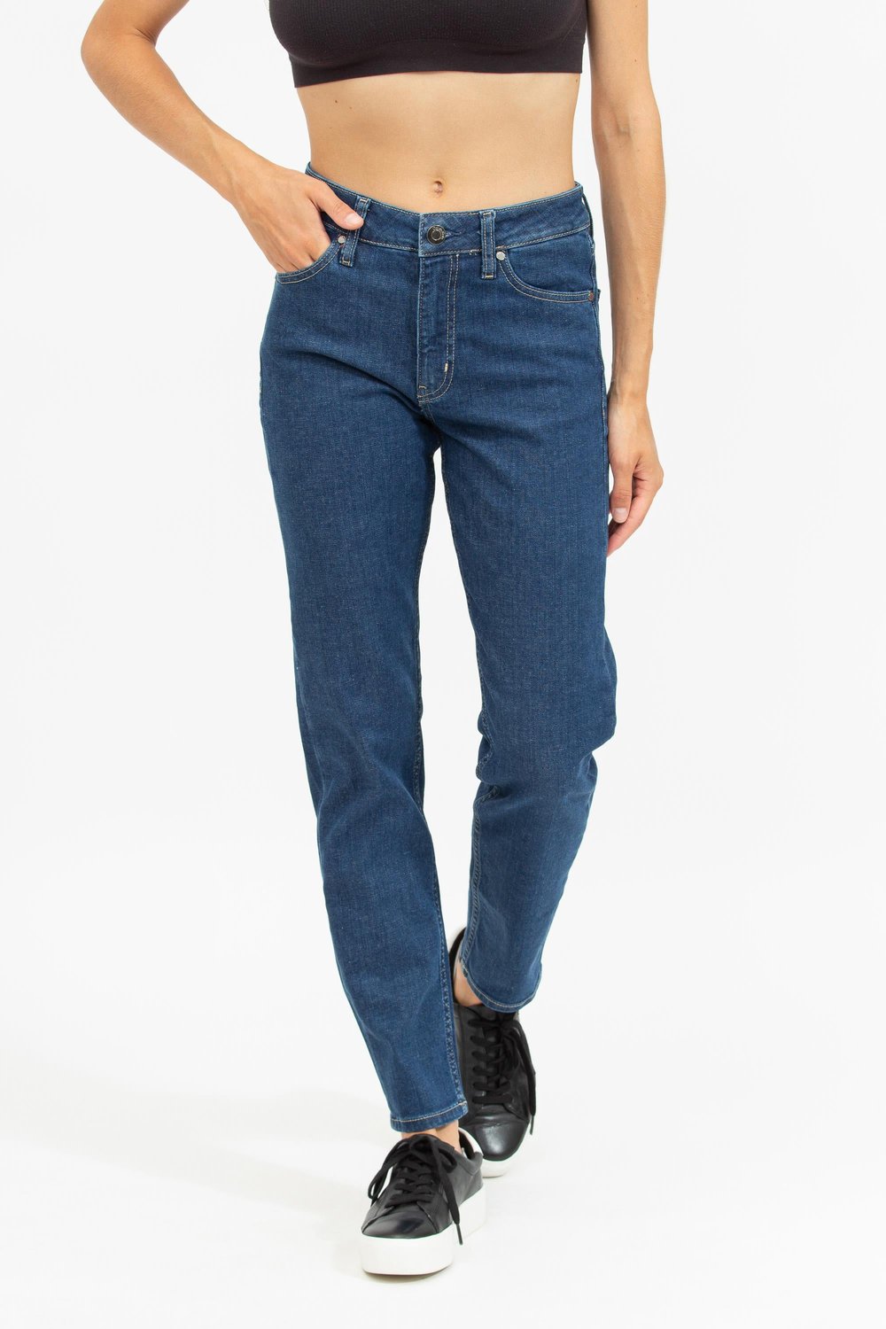 Calvin Klein Mid Rise Slim Kadın Jean Pantolon Lacivert