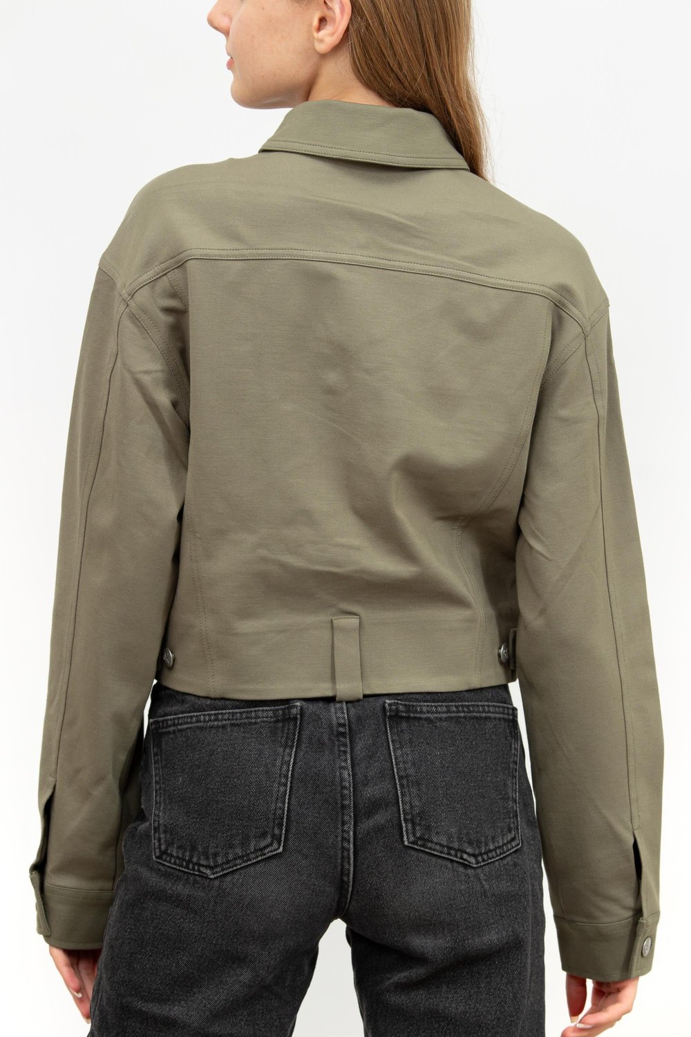 Calvin Klein Milano Utility Shacket Kadın Fermuarlı Sweatshirt Yeşil