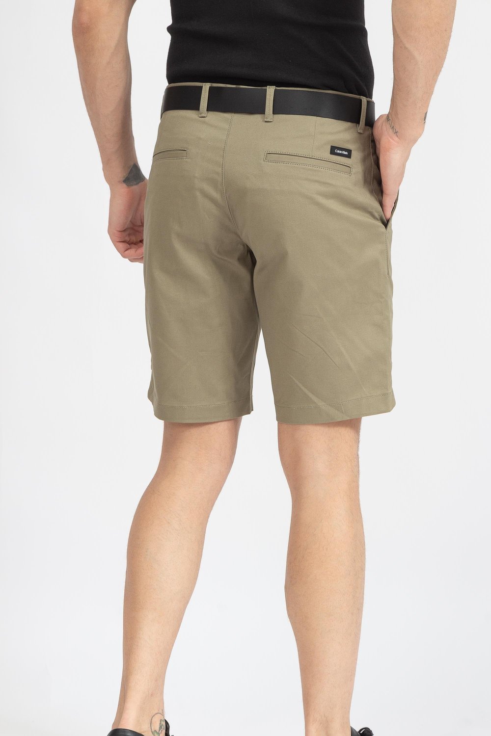 Calvin Klein Modern Twill Slim Belt Erkek Bermuda Şort Yeşil