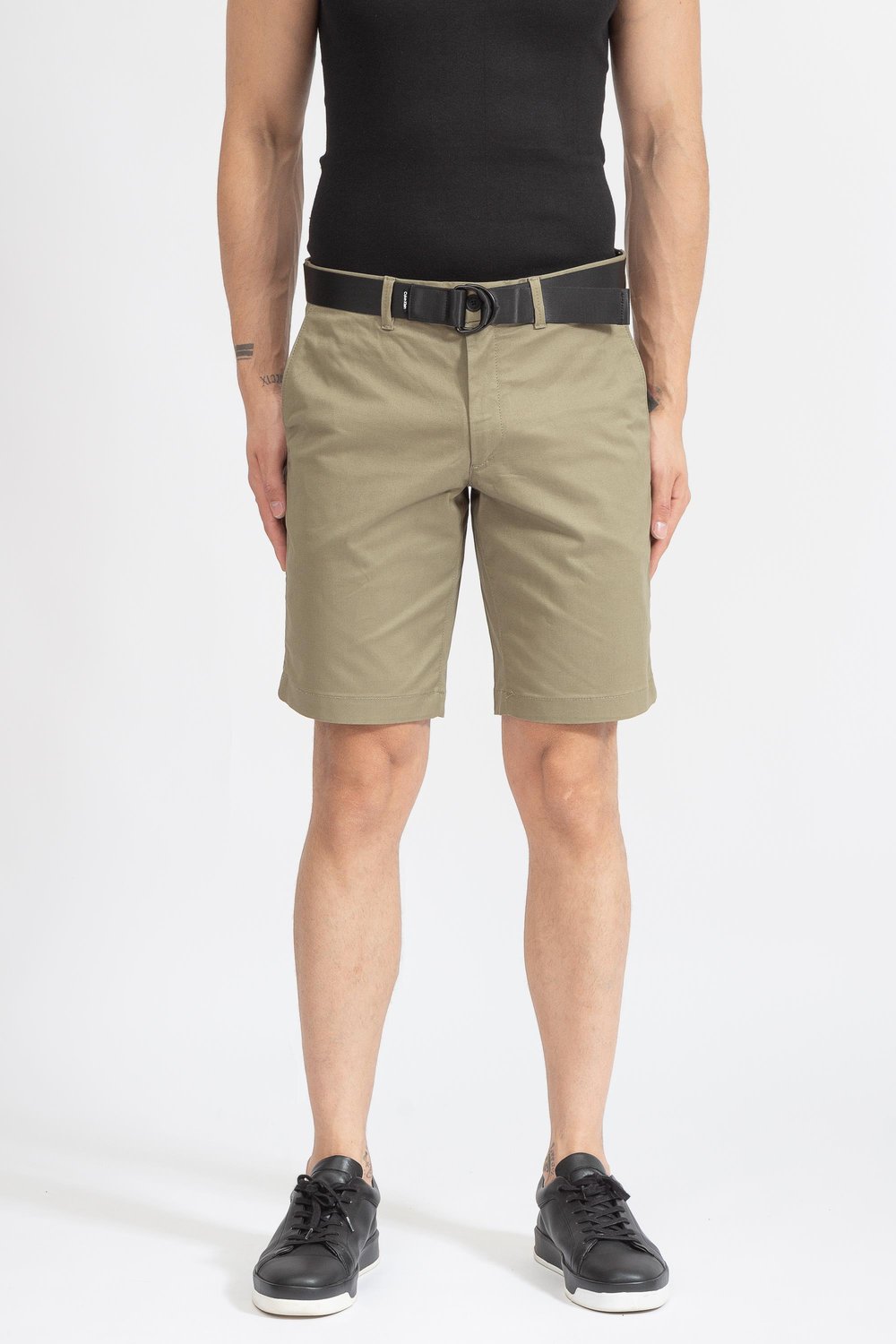 Calvin Klein Modern Twill Slim Belt Erkek Bermuda Şort Yeşil