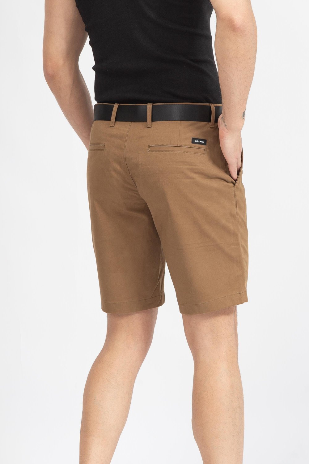 Calvin Klein Modern Twill Slim Belt Erkek Bermuda Şort Kahverengi