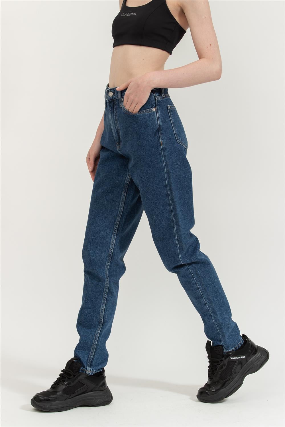 Calvin Klein Mom Kadın Jean Pantolon Lacivert