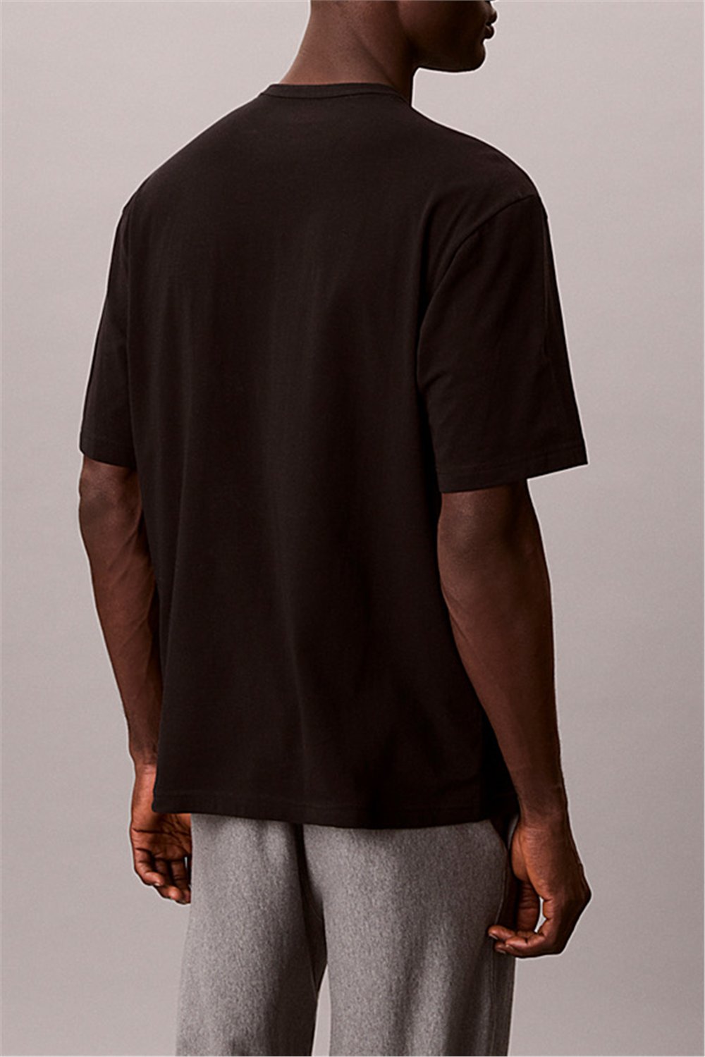 Calvin Klein Monogram S/S Crew Ne Erkek Pijama Üstü Siyah