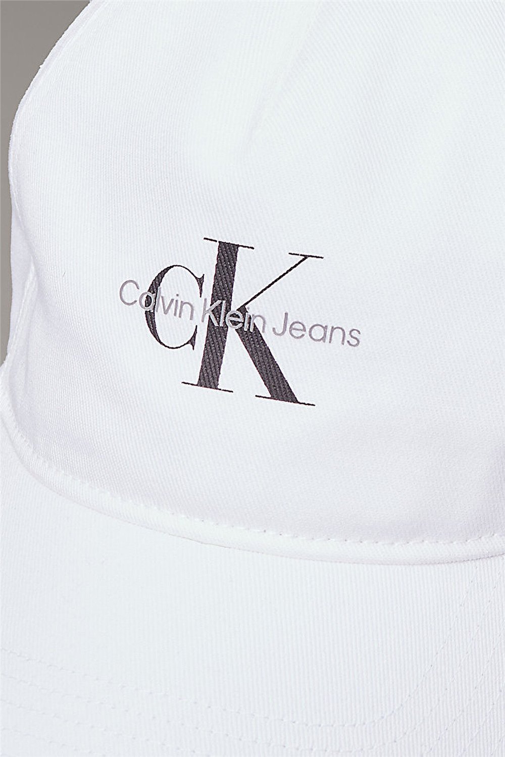 Calvin Klein Monologo Printed Baseball Cap Erkek Baseball Şapka Beyaz