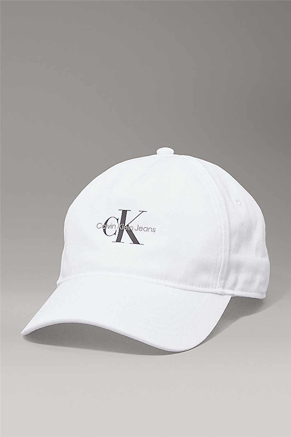 Calvin Klein Monologo Printed Baseball Cap Erkek Baseball Şapka Beyaz