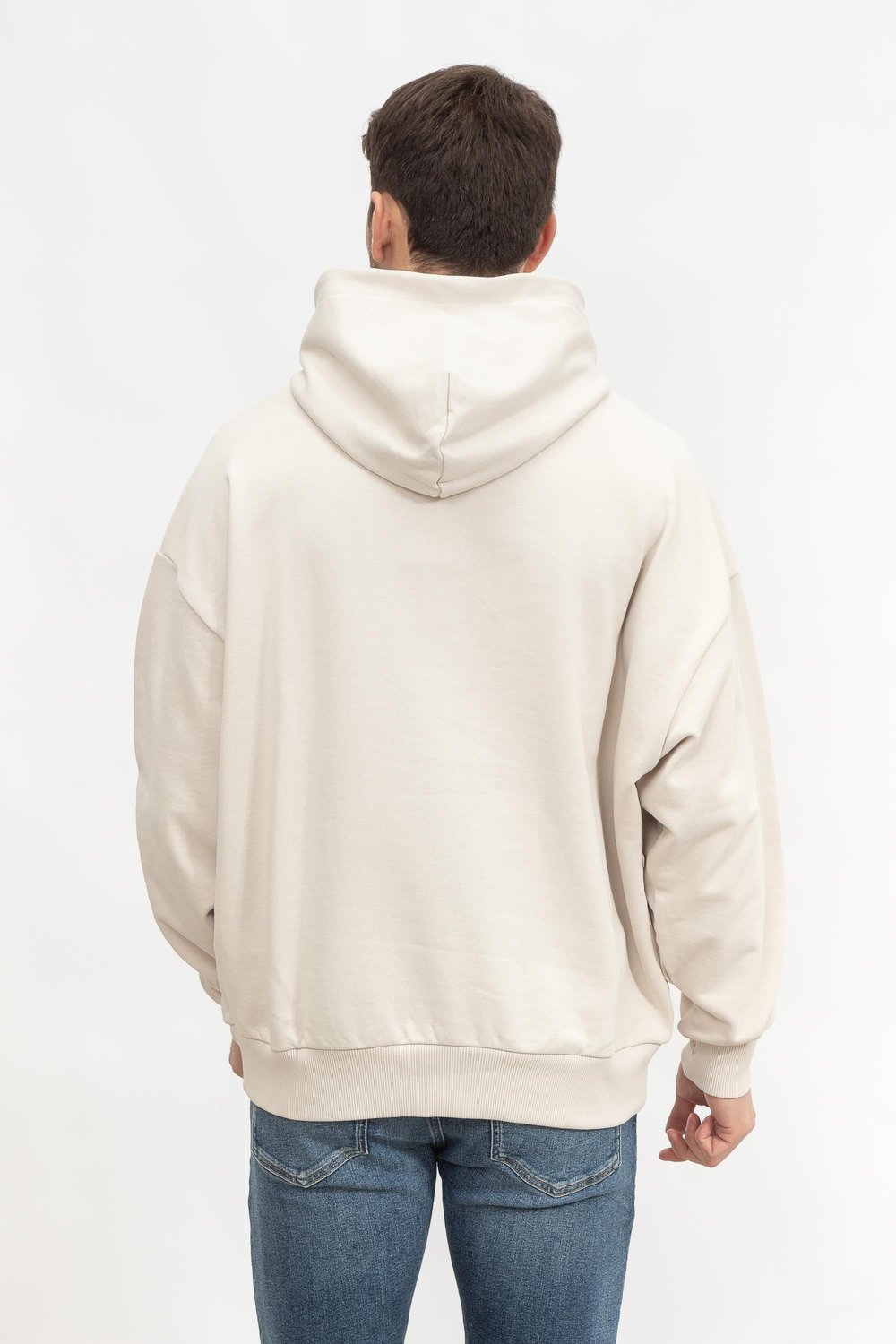 Calvin Klein Motion Logo Mod Comfort Hoodie Erkek Kapüşonlu Sweatshirt Bej