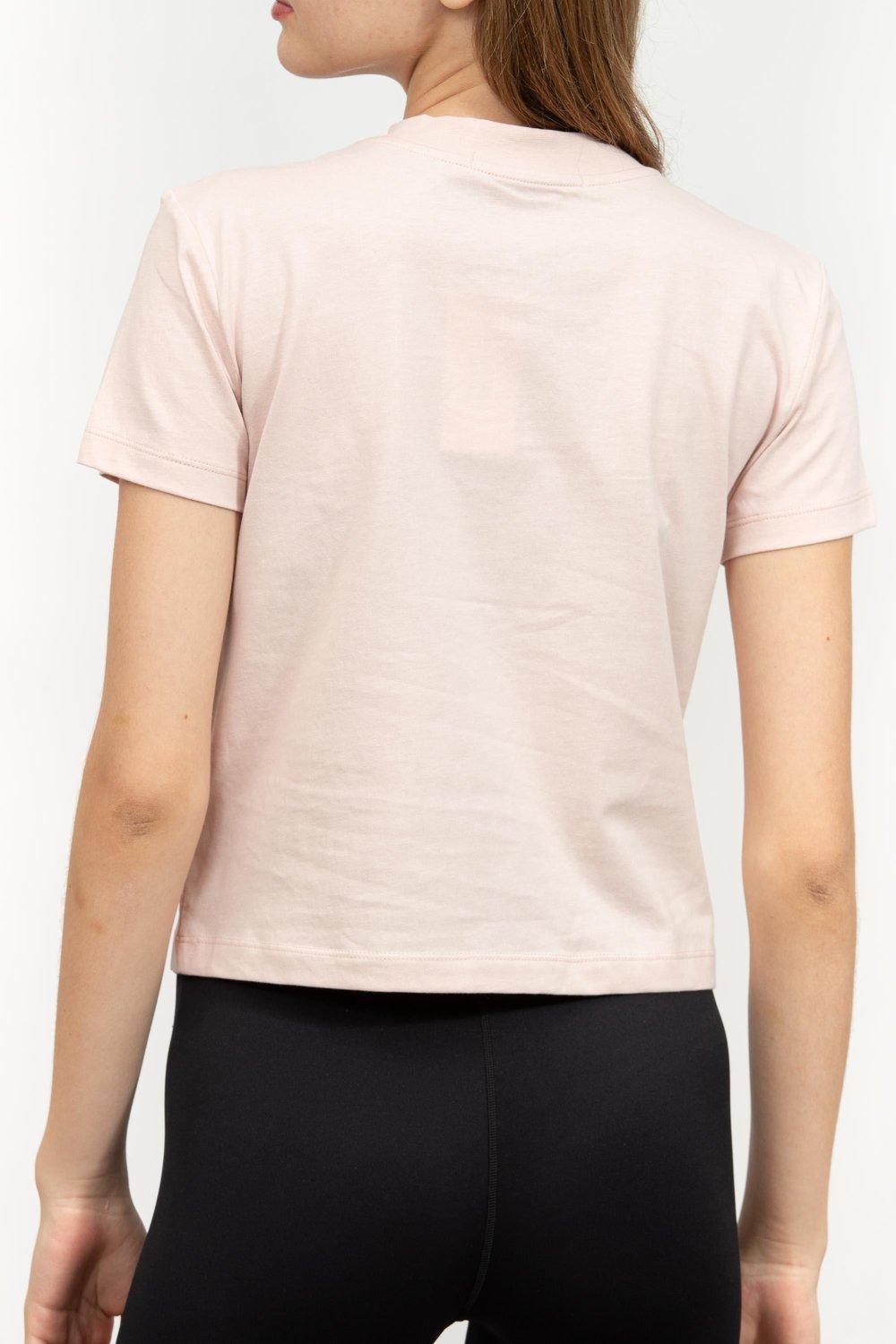 Calvin Klein Multi Placement Logo Baby Kadın Bisiklet Yaka T-Shirt Pembe