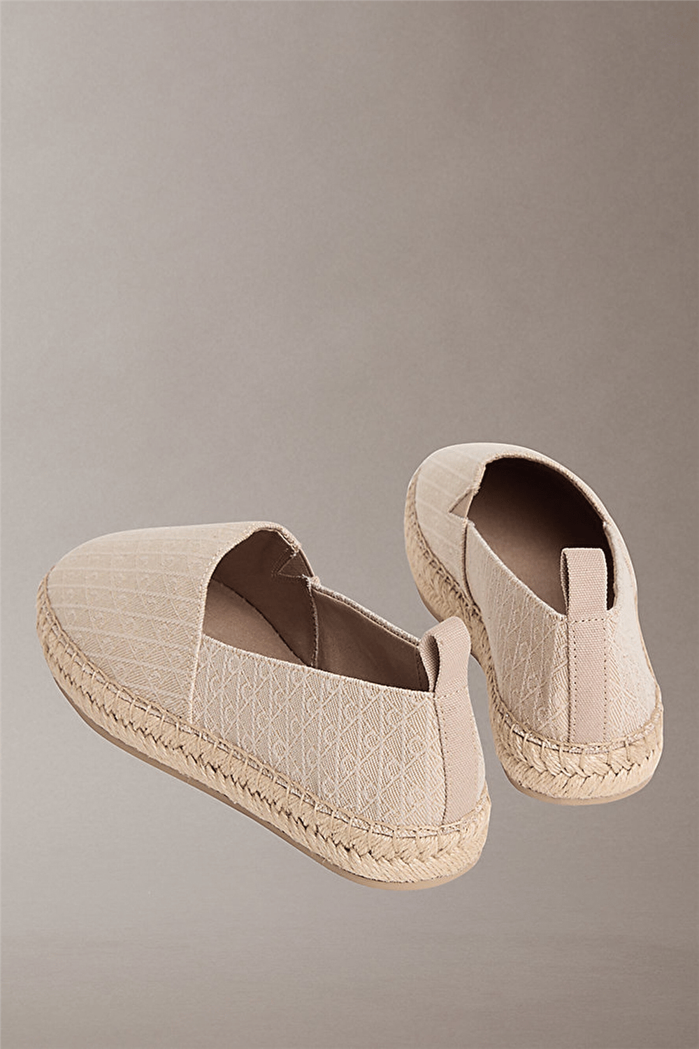 Calvin Klein Oblique Espadrille A Kadın Espadril Bej