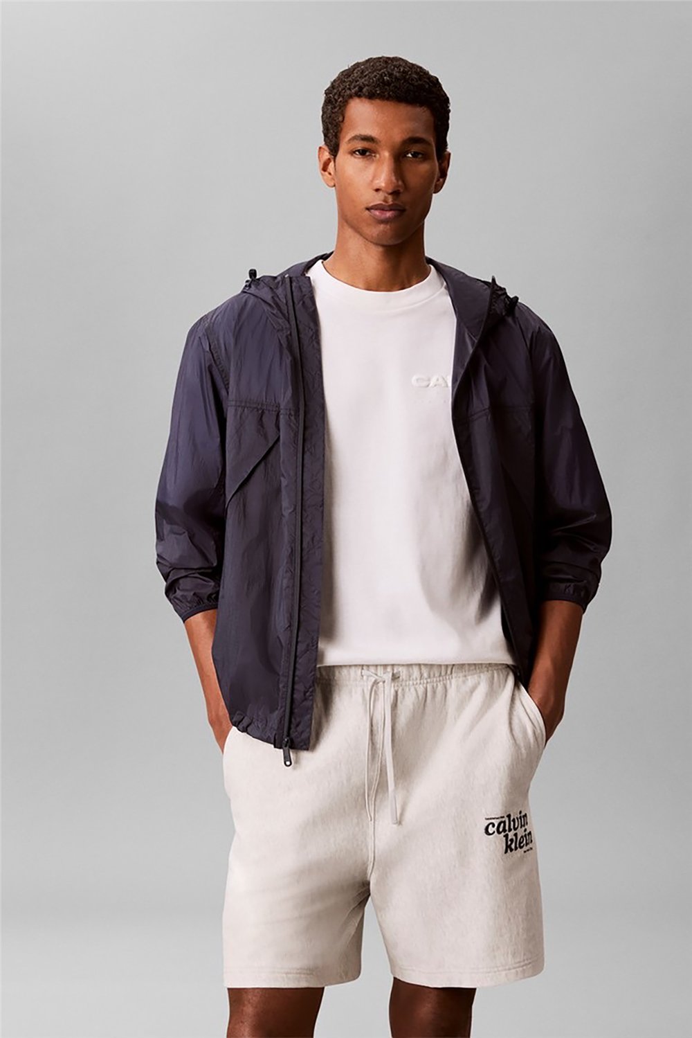 Calvin Klein Premium Terry Graphic Short Erkek Şort Beyaz