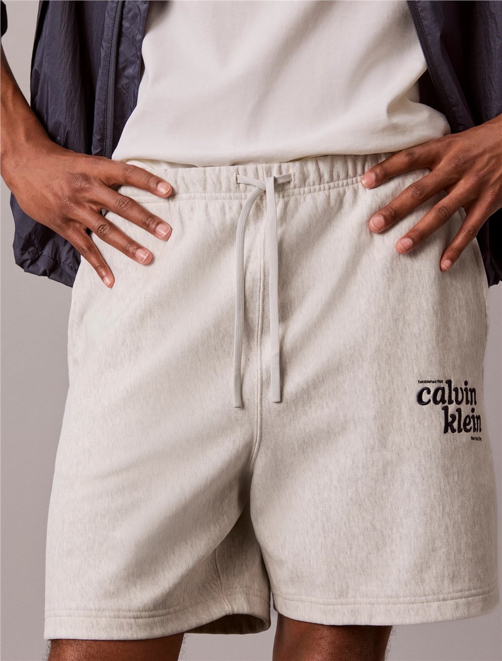 Calvin Klein Premium Terry Graphic Short Erkek Şort Beyaz