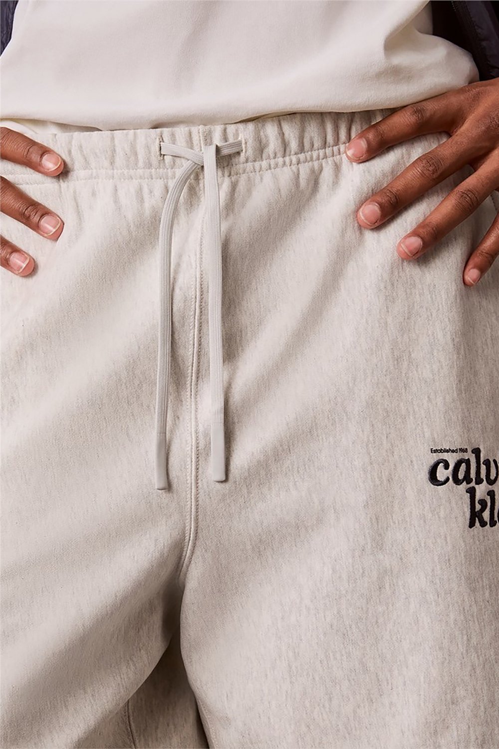 Calvin Klein Premium Terry Graphic Short Erkek Şort Beyaz