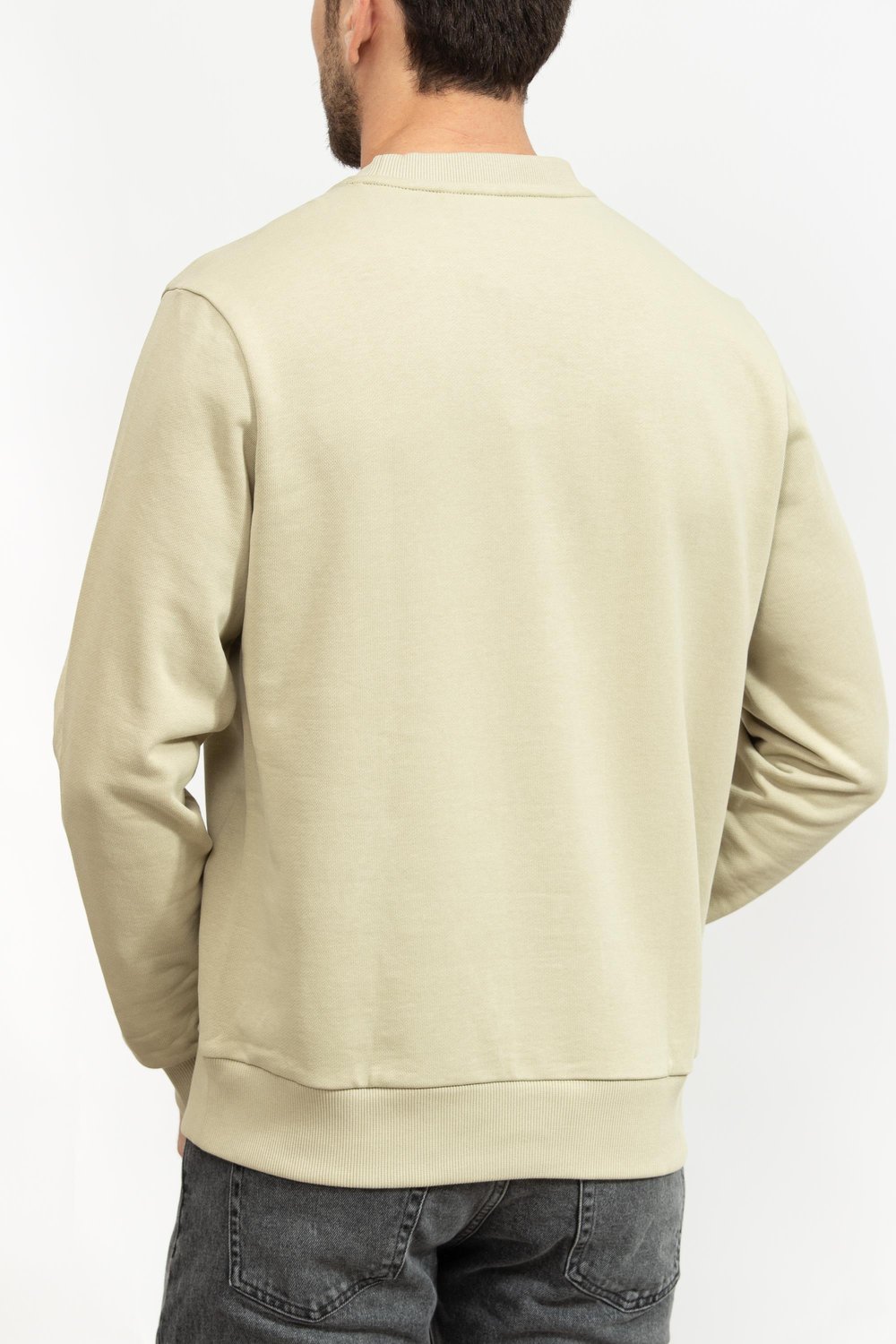 Calvin Klein Raised Rubber Logo Erkek Bisiklet Yaka Sweatshirt