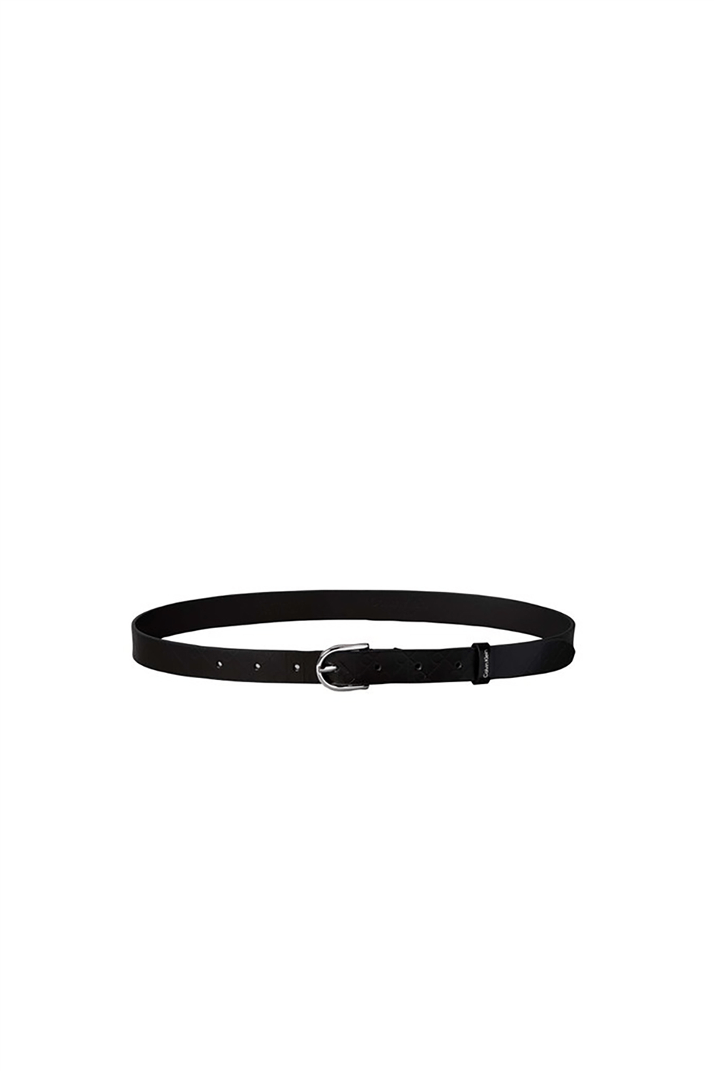 Calvin Klein Round Buckle Debossed Aop 25Mm Kadın Kemer Siyah