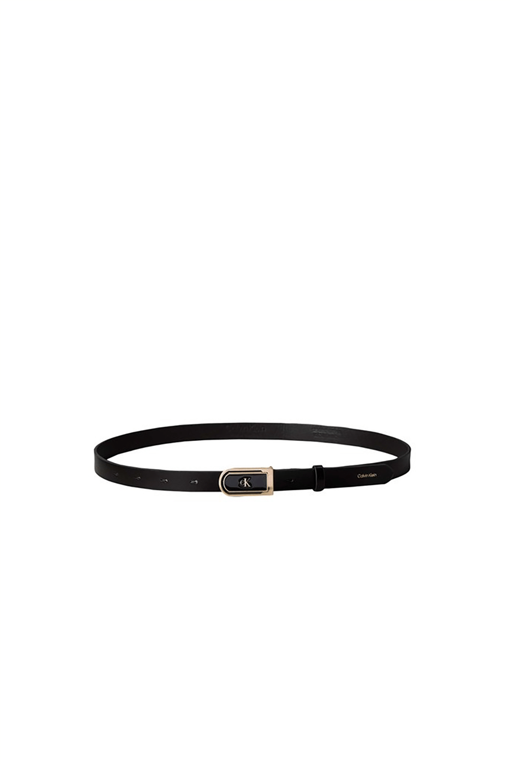 Calvin Klein Round Ck Enamel Plaque 20Mm Kadın Kemer Siyah