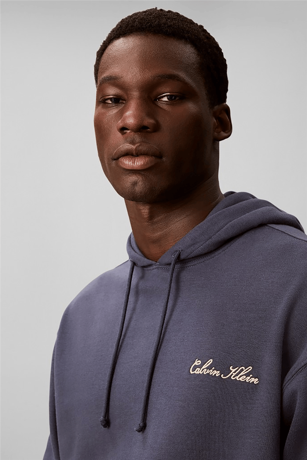 Calvin Klein Script L/S Hoodie Erkek Pijama Üstü Mavi
